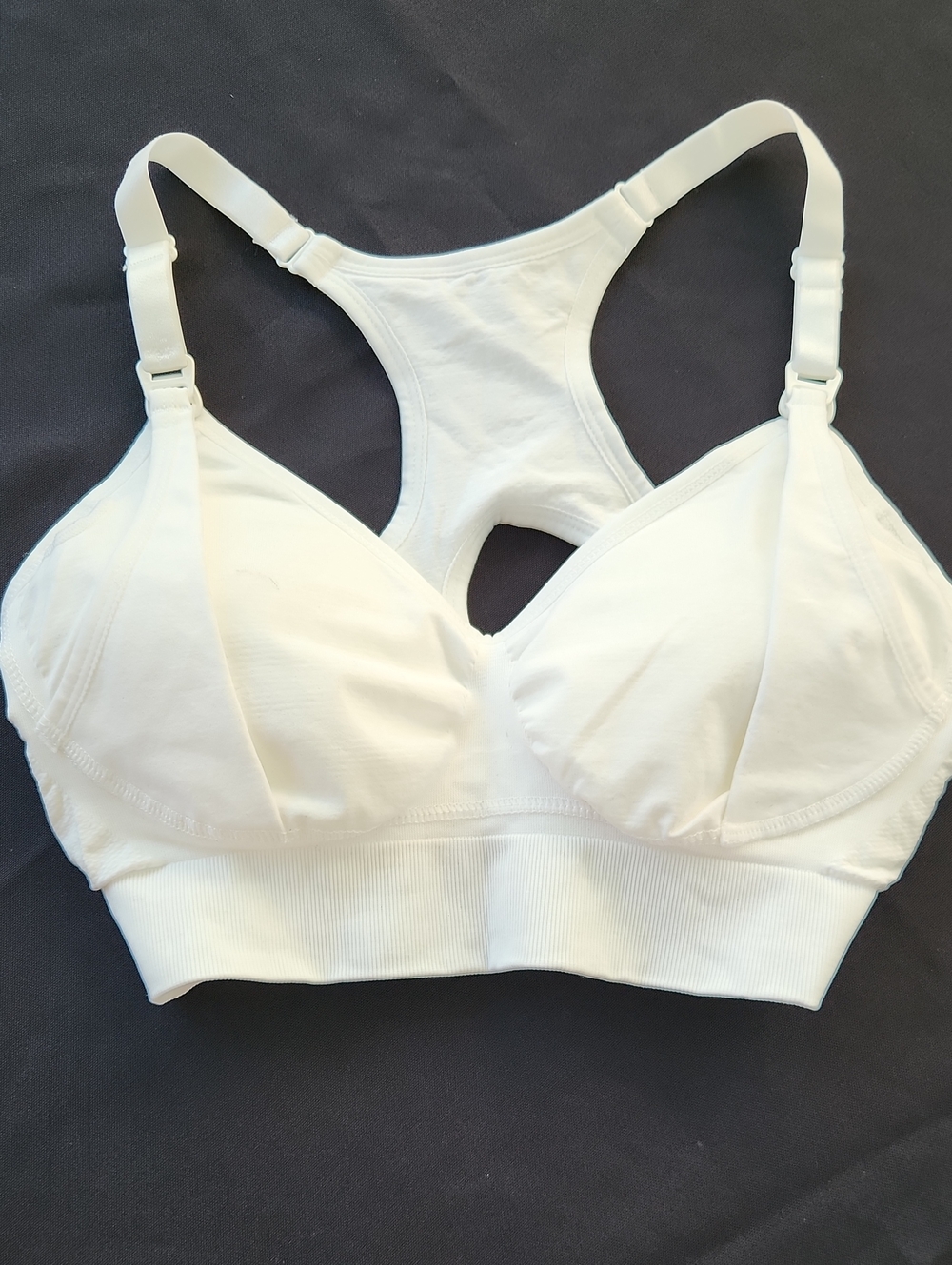 Comfort Wireless White Racerback Everyday Bra
